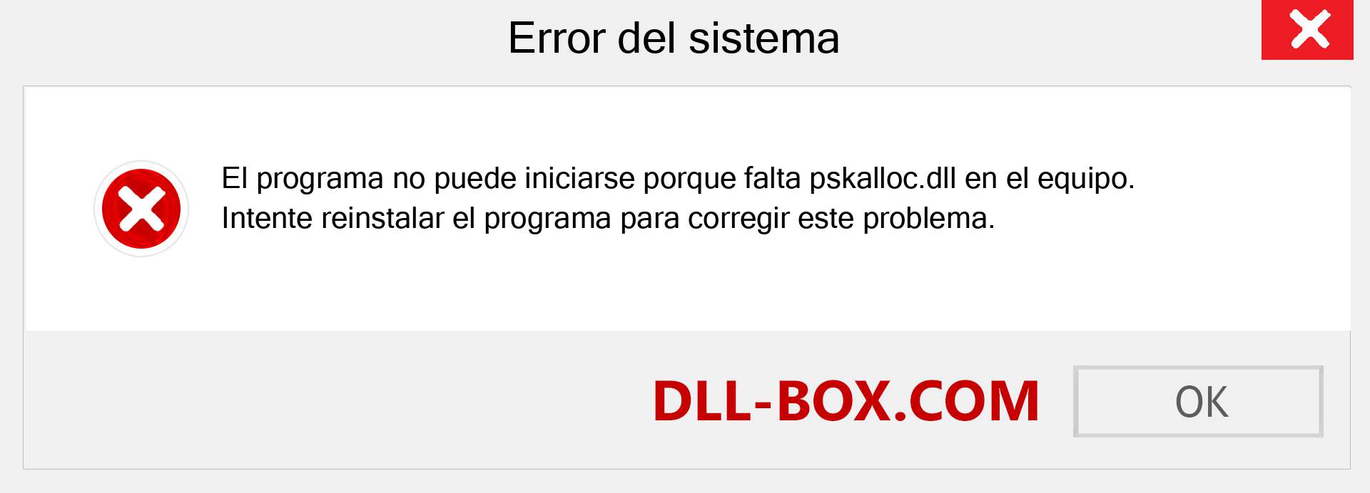 ¿Falta el archivo pskalloc.dll ?. Descargar para Windows 7, 8, 10 - Corregir pskalloc dll Missing Error en Windows, fotos, imágenes