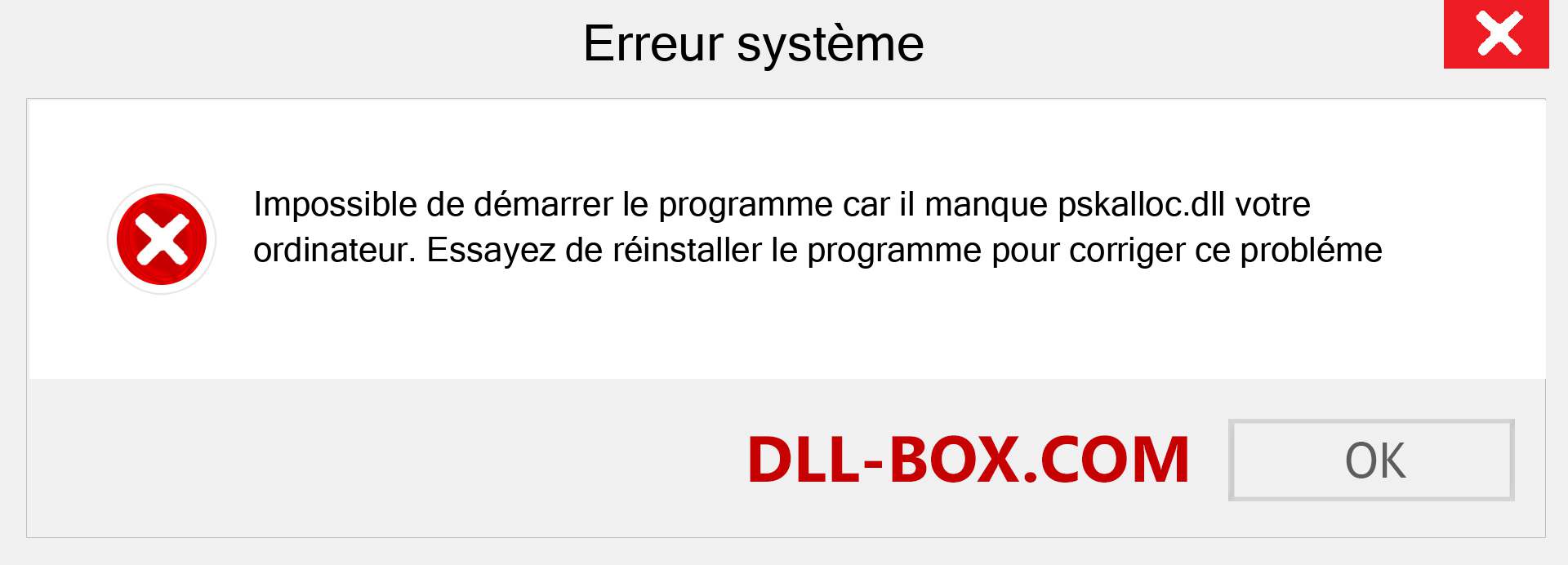 Le fichier pskalloc.dll est manquant ?. Télécharger pour Windows 7, 8, 10 - Correction de l'erreur manquante pskalloc dll sur Windows, photos, images